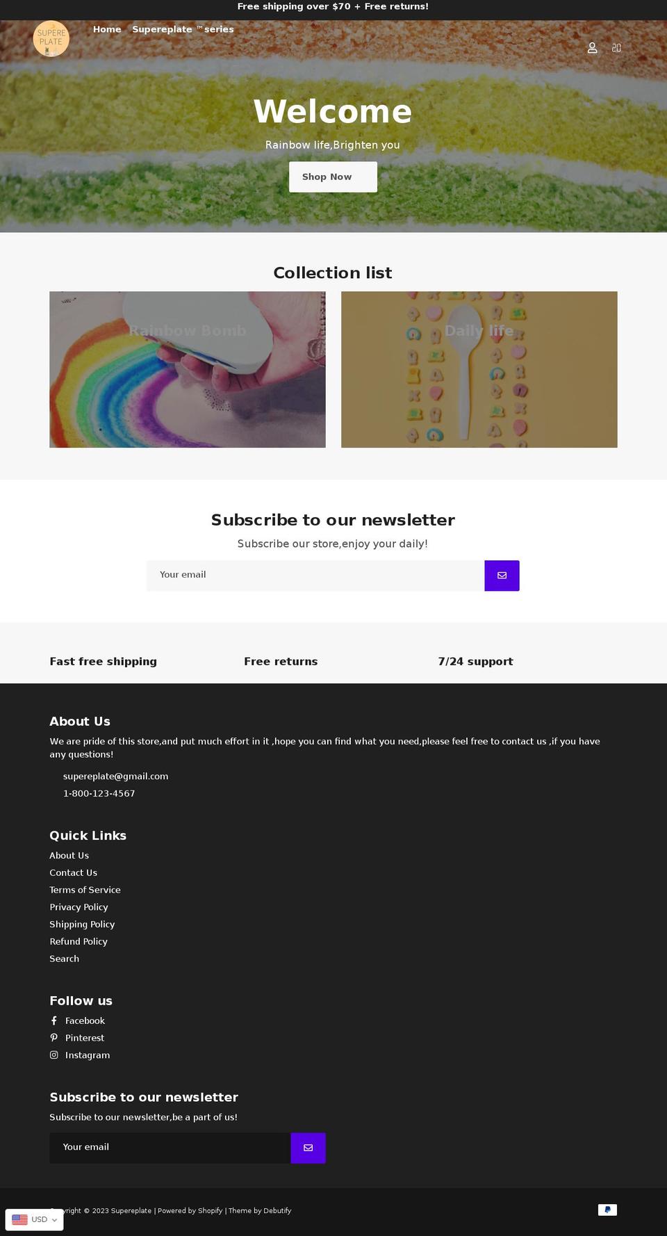 supereplate.com shopify website screenshot