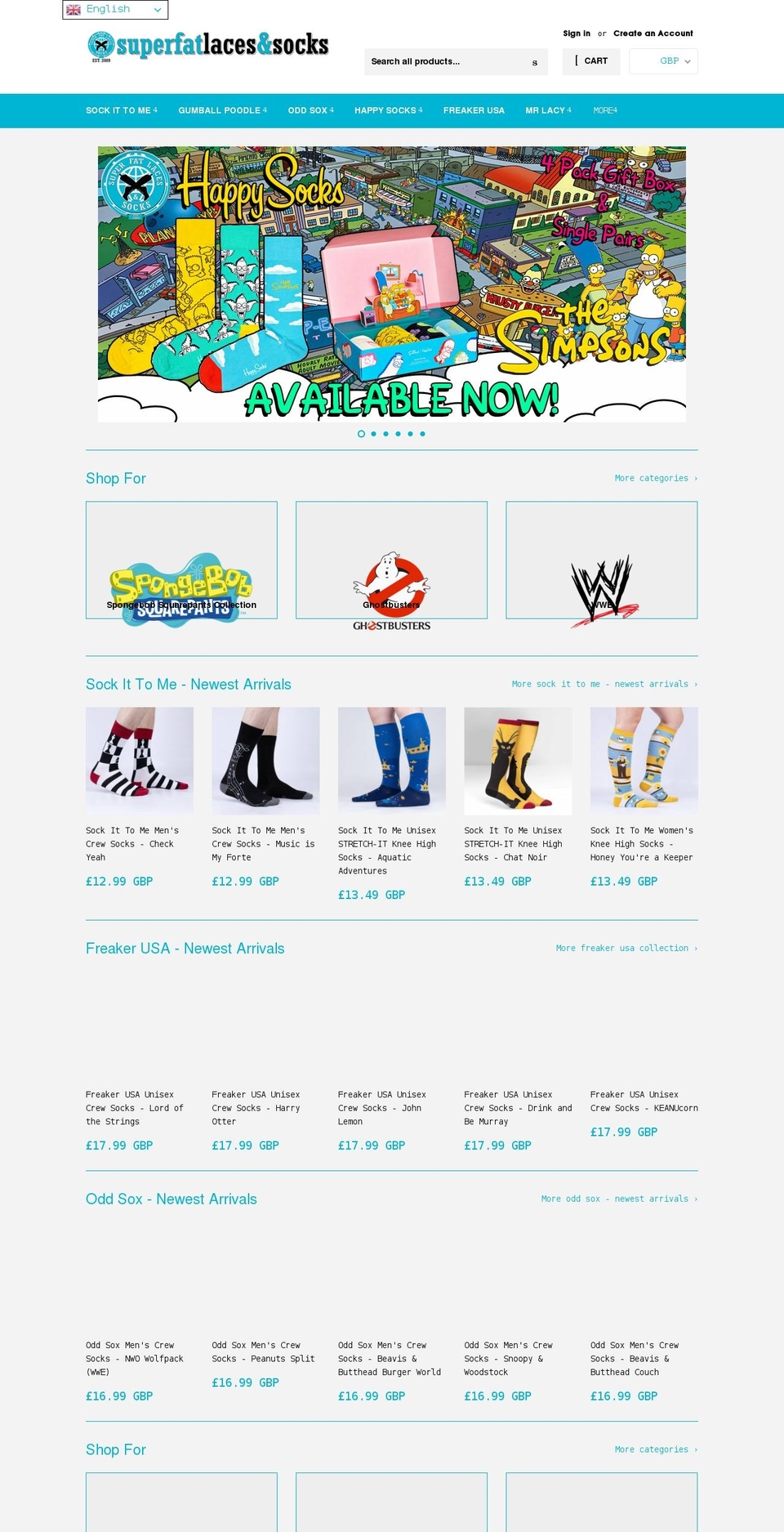 superfatlacesandsocks.com shopify website screenshot