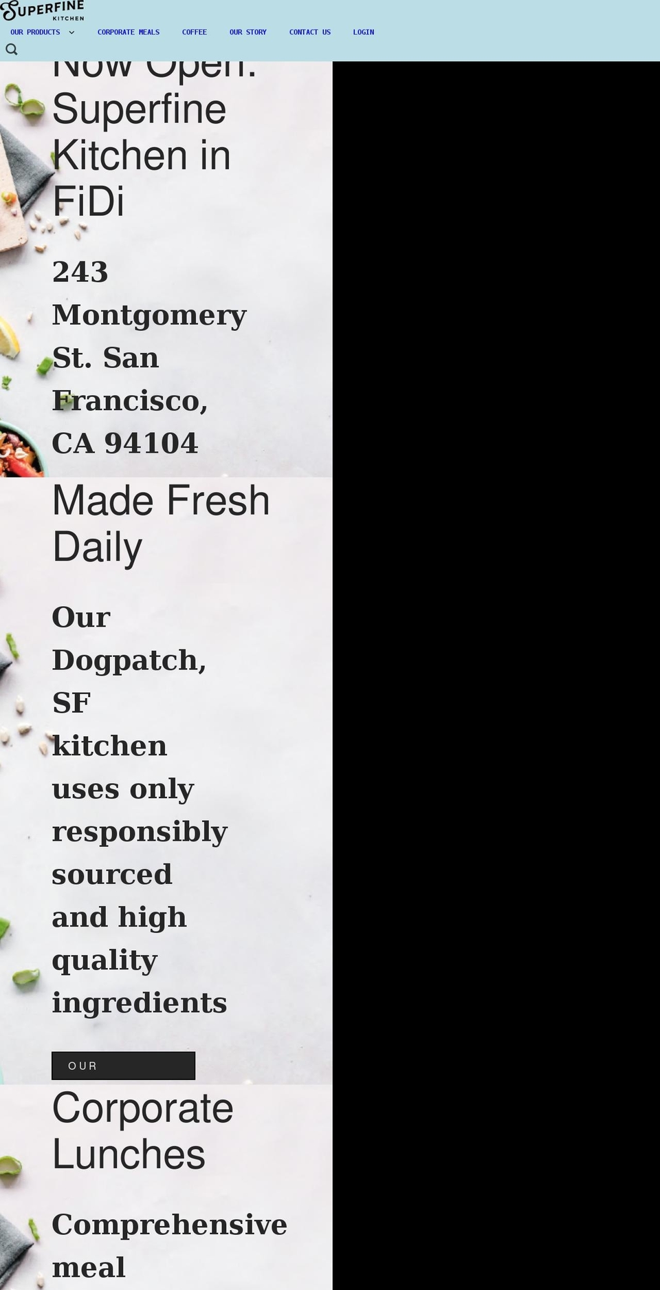 superfinekitchen.com shopify website screenshot