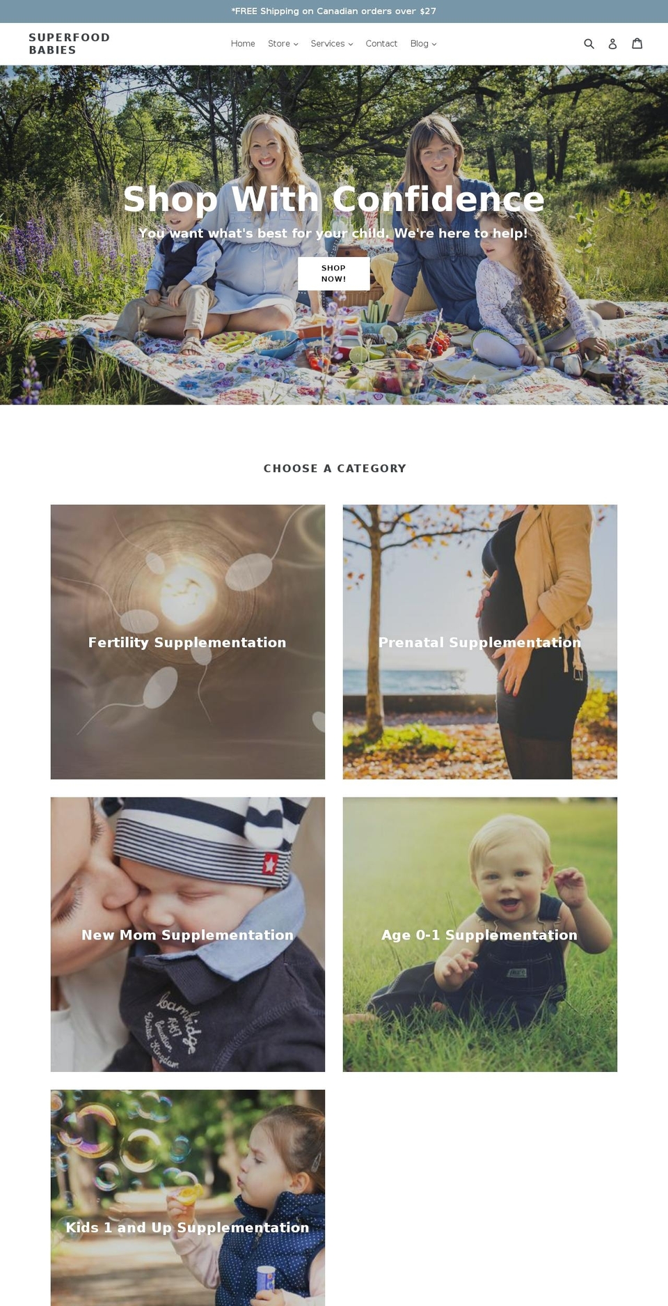 superfoodbabies.com — Shopify storefront screenshot