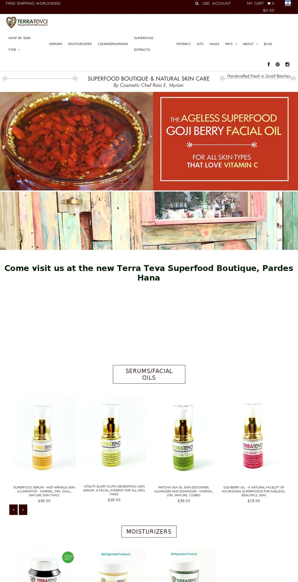 superfoodcosmetics.com shopify website screenshot