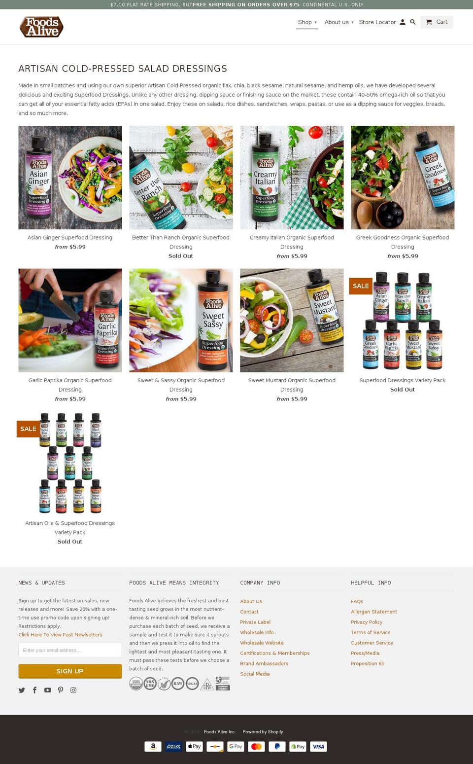 superfooddressing.com — Shopify storefront screenshot