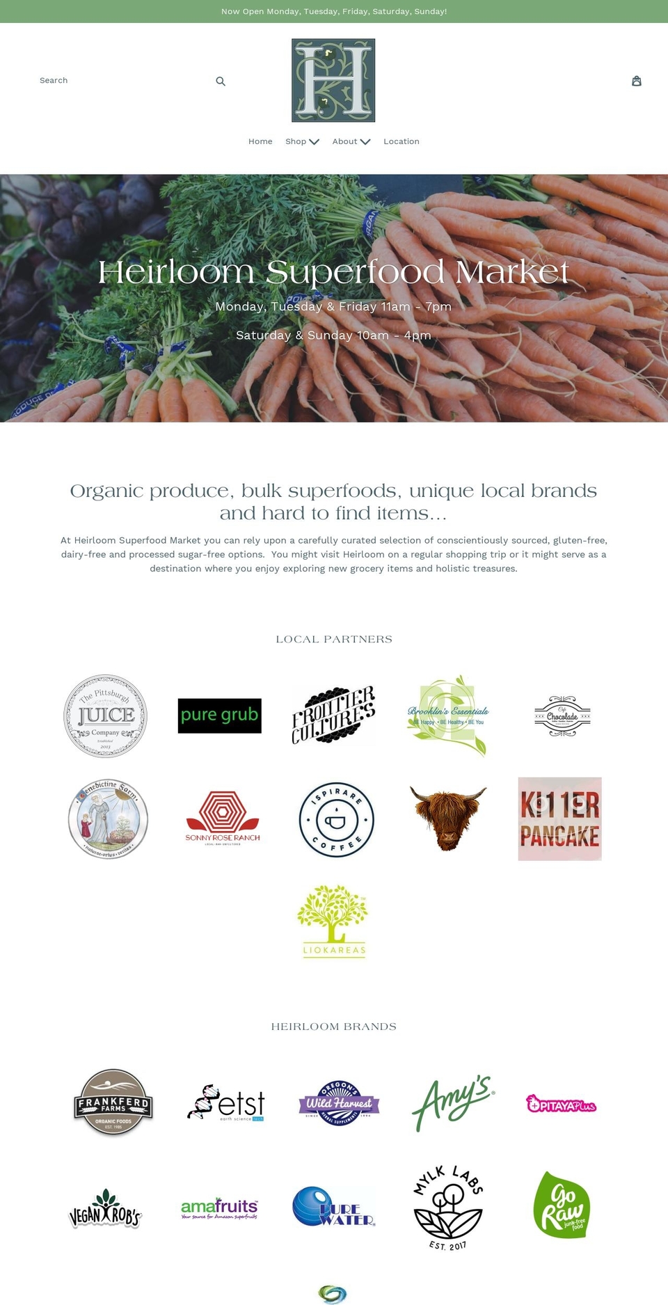 superfoodpittsburgh.com — Shopify storefront screenshot