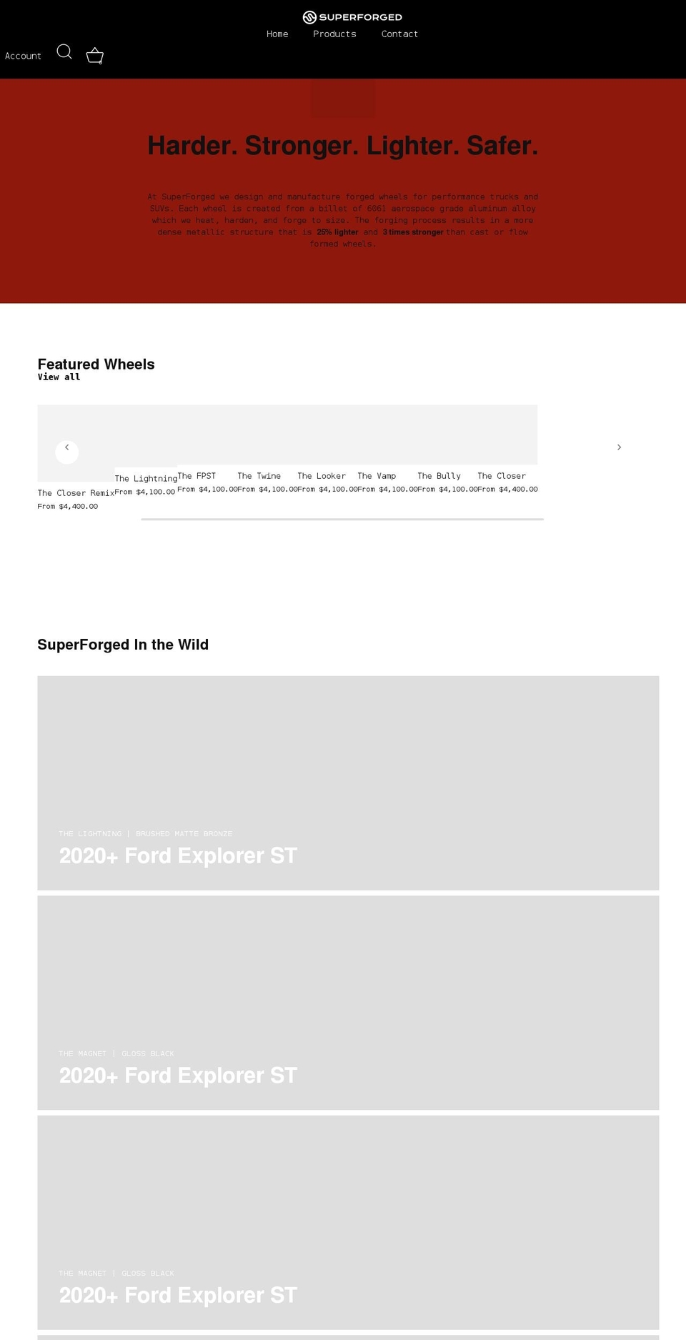 superforgedwheels.com shopify website screenshot