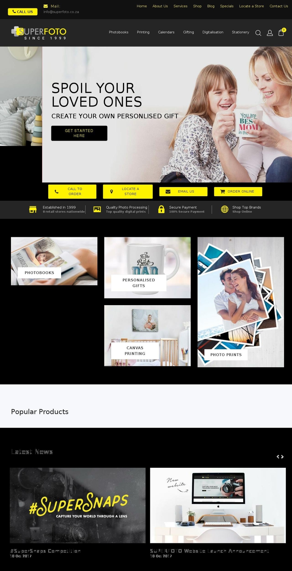 superfoto.co.za shopify website screenshot