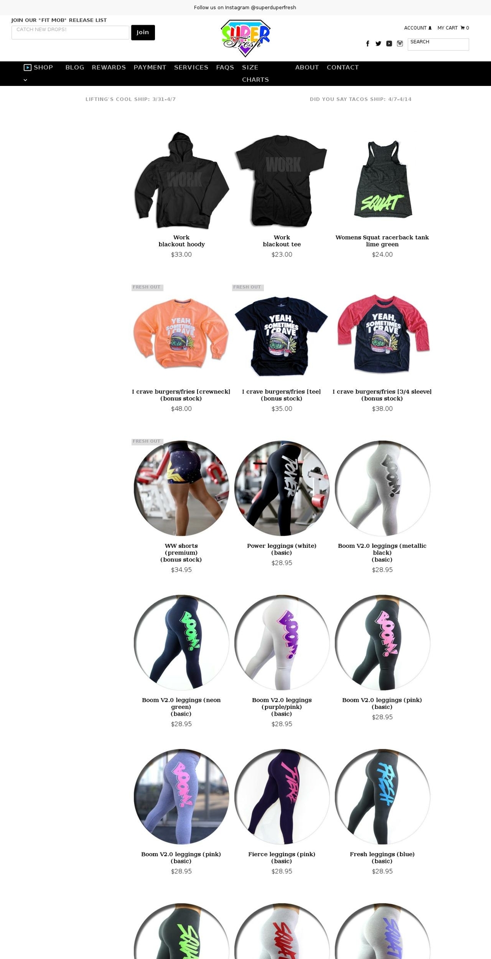 superfreshclothes.com shopify website screenshot