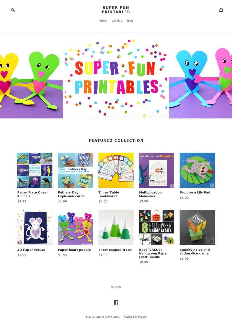 superfunprintables.com shopify website screenshot