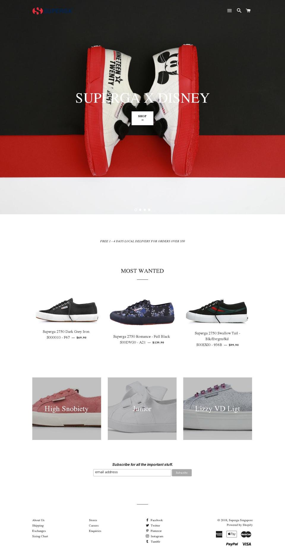 superga.com.sg shopify website screenshot