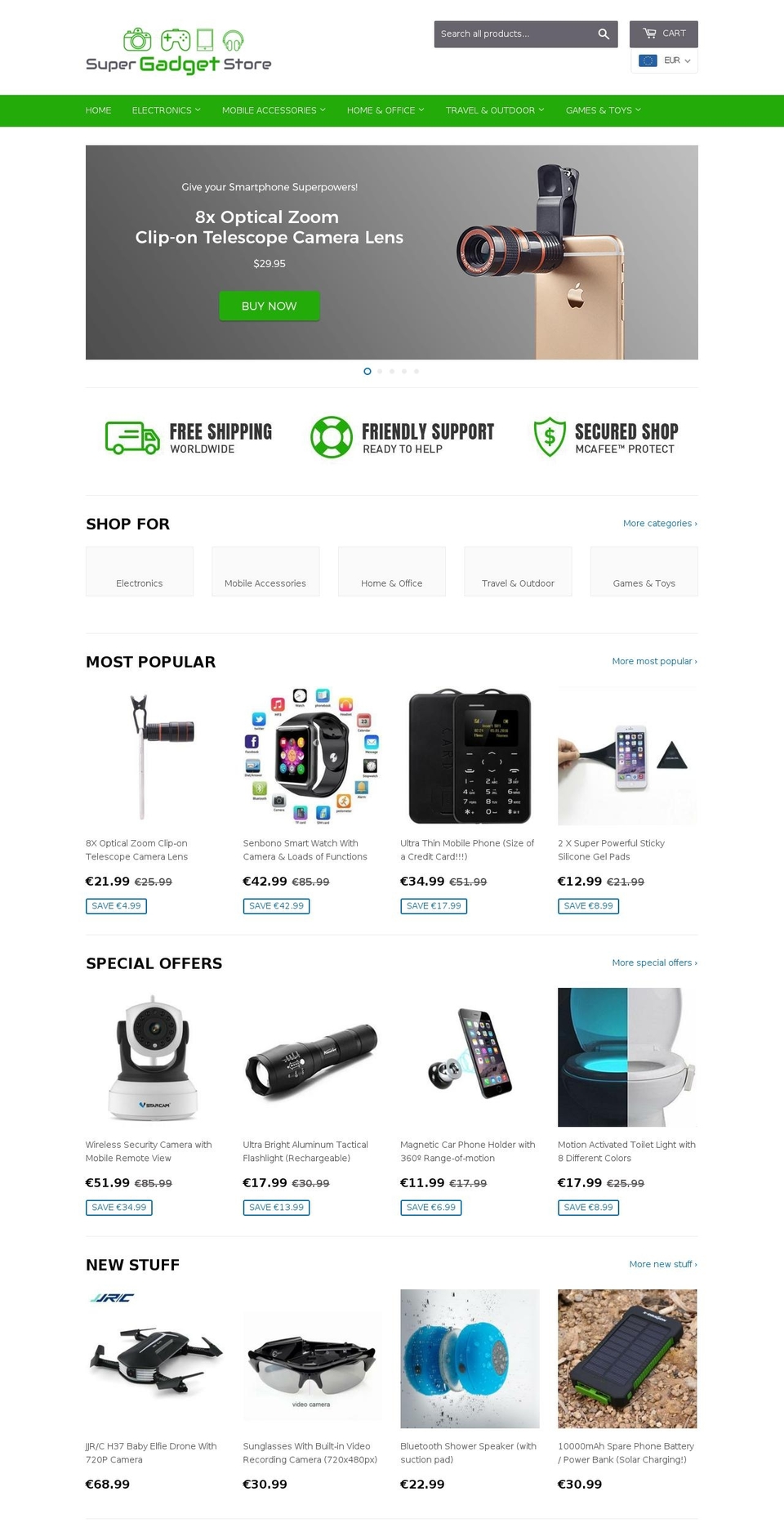 supergadget.store shopify website screenshot