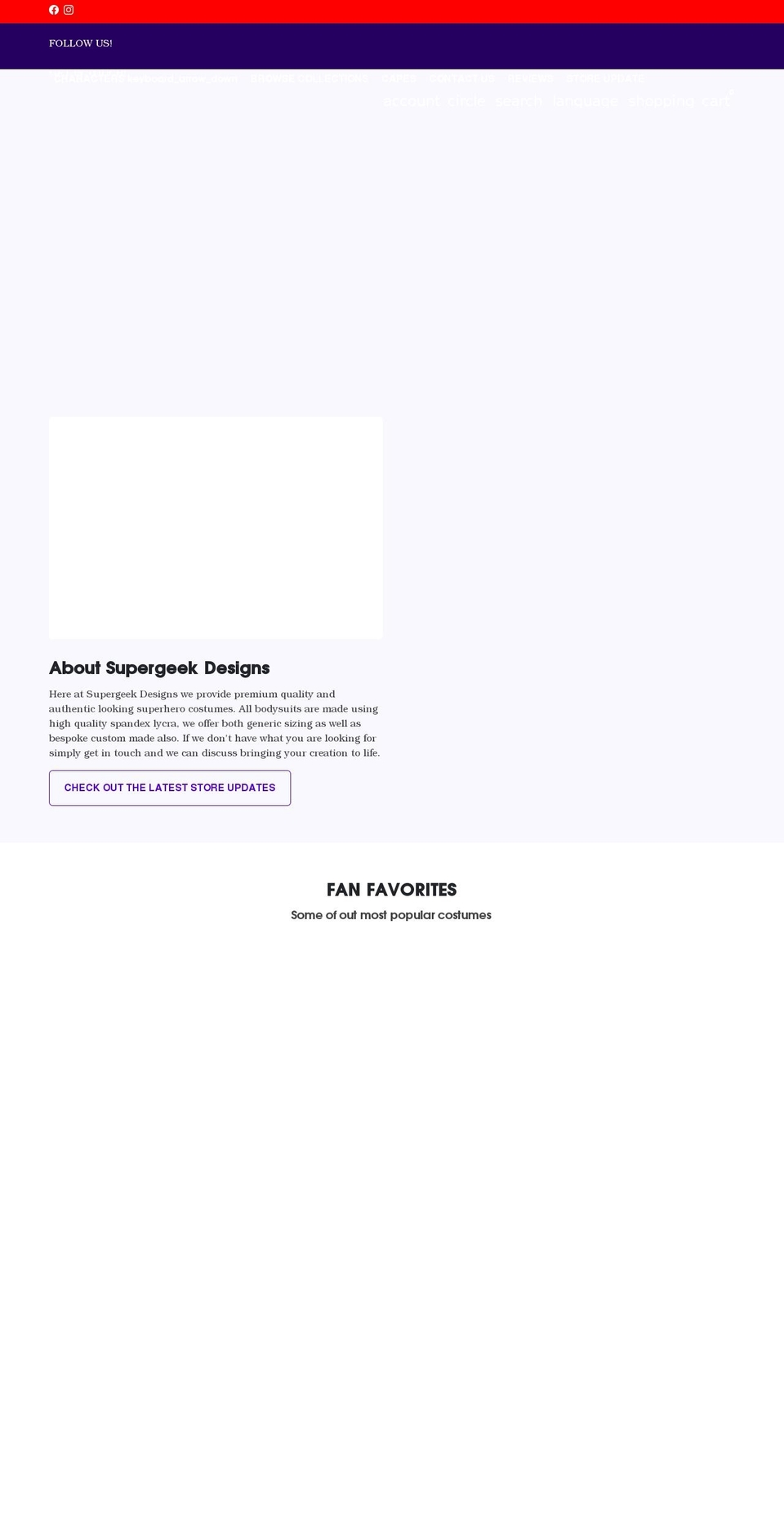 supergeekdesigns.com — Shopify storefront screenshot