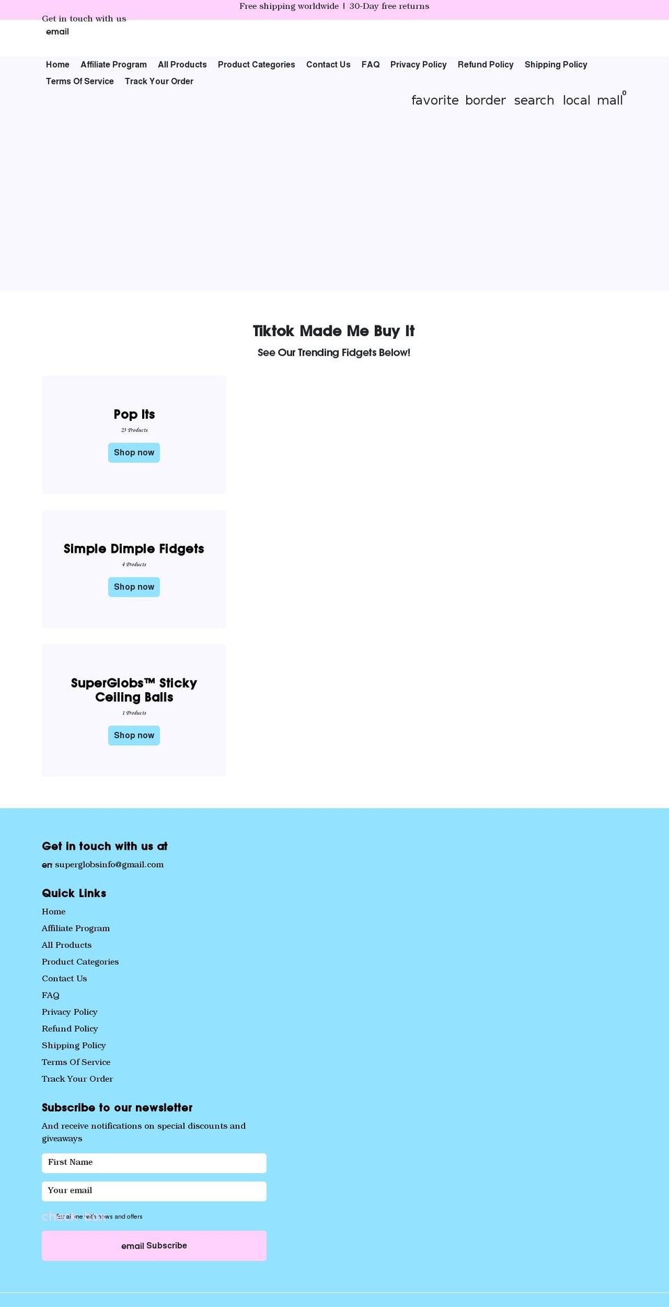 superglobs.com shopify website screenshot