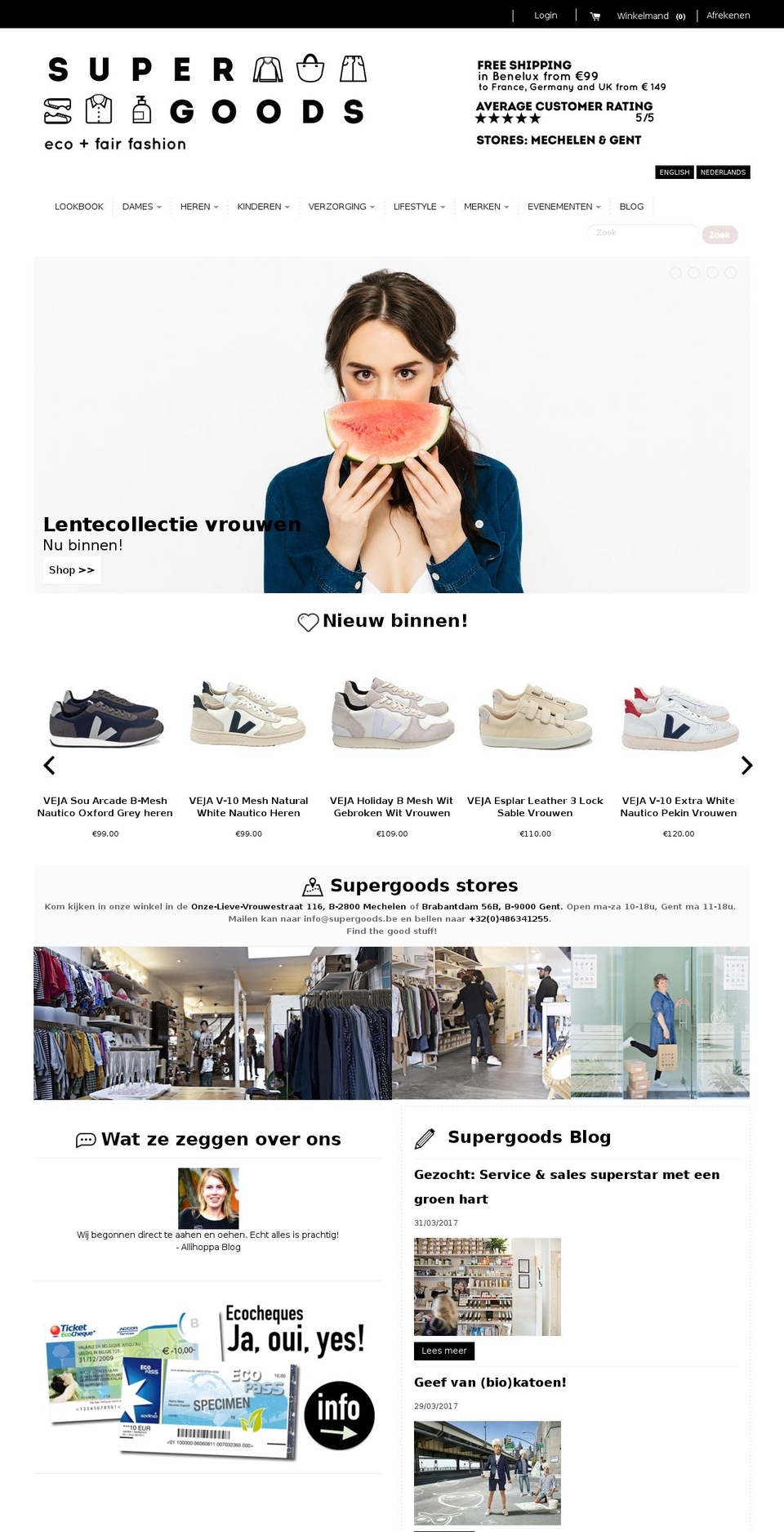 Ella Shopify theme site example supergoods.be