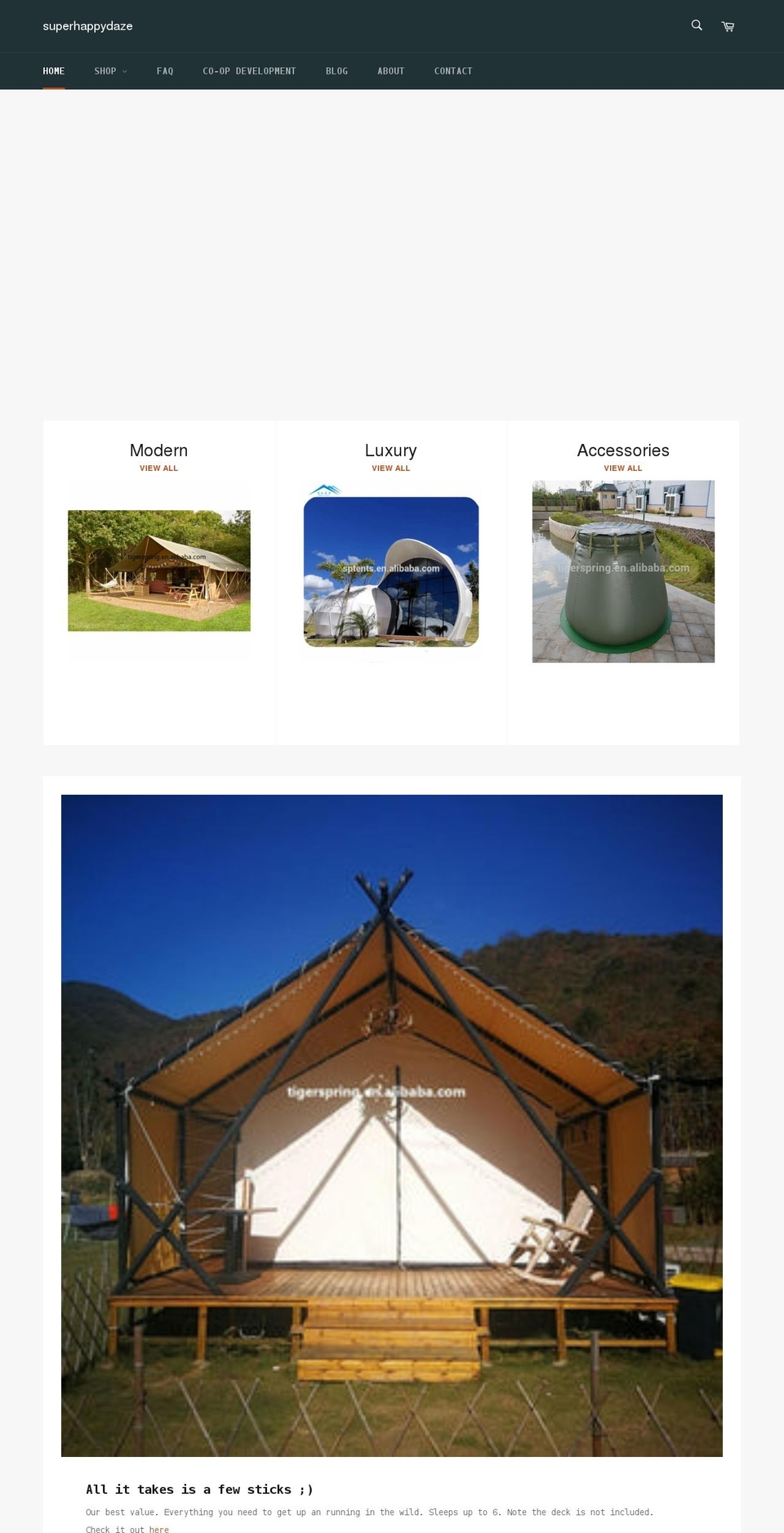 superhappydaze.com shopify website screenshot