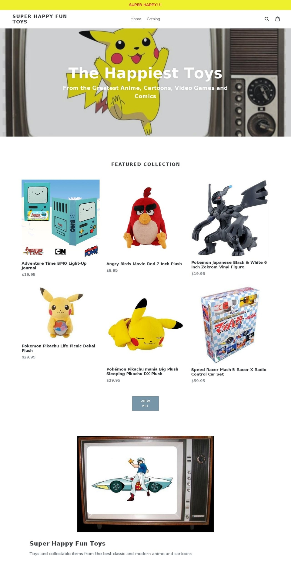 superhappyfuntoys.com shopify website screenshot