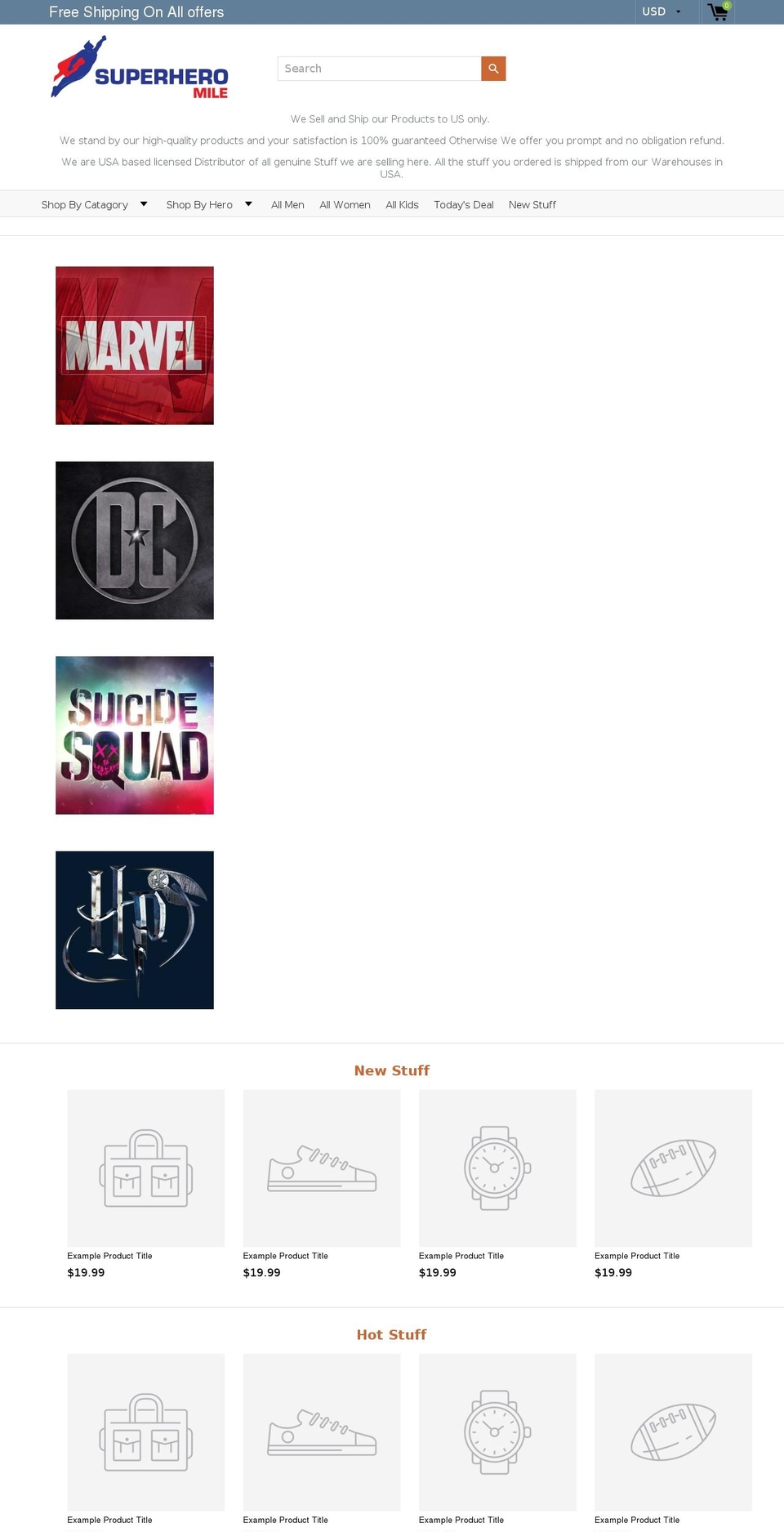 superheromile.com — Shopify storefront screenshot