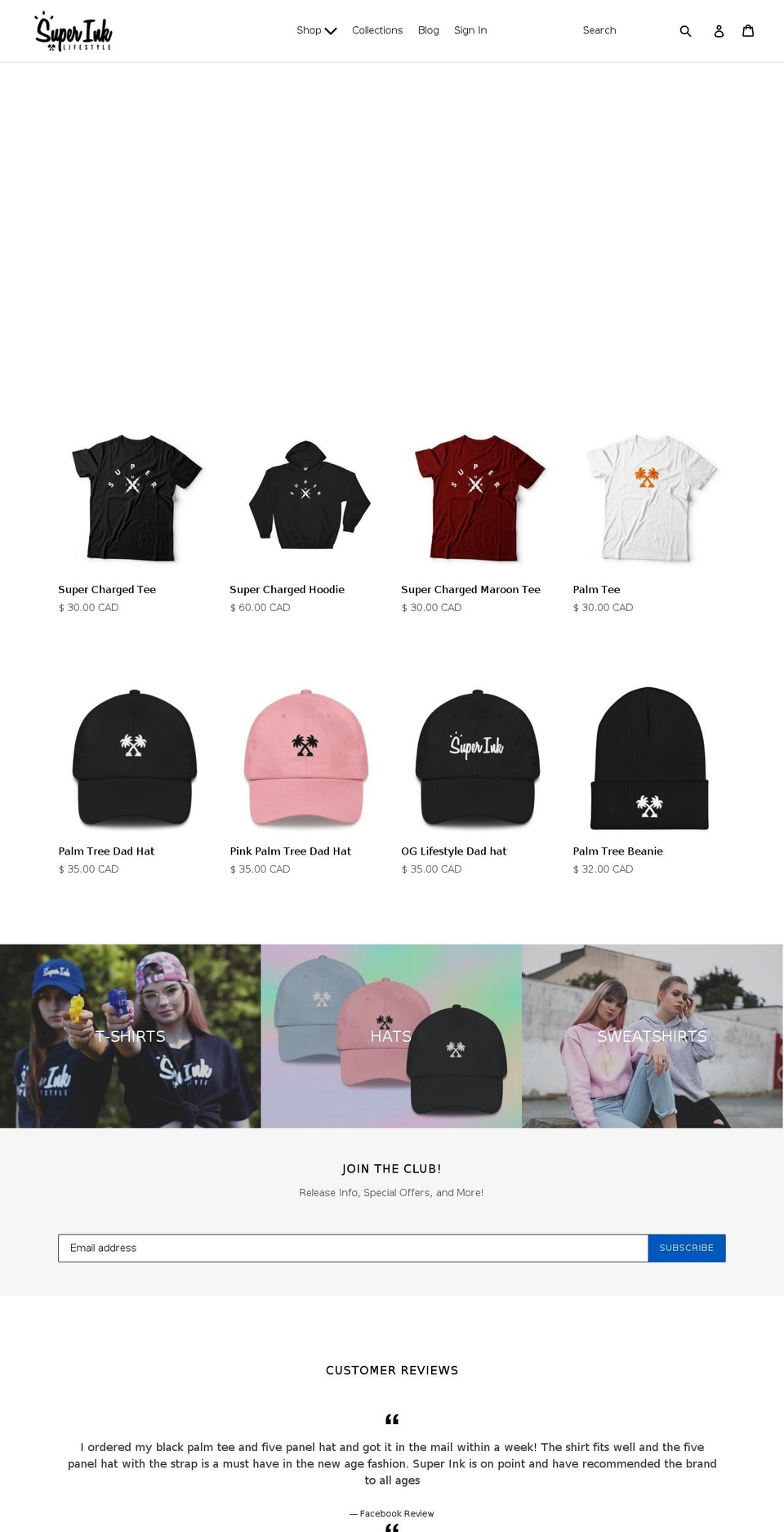 superinkclothing.com — Shopify storefront screenshot