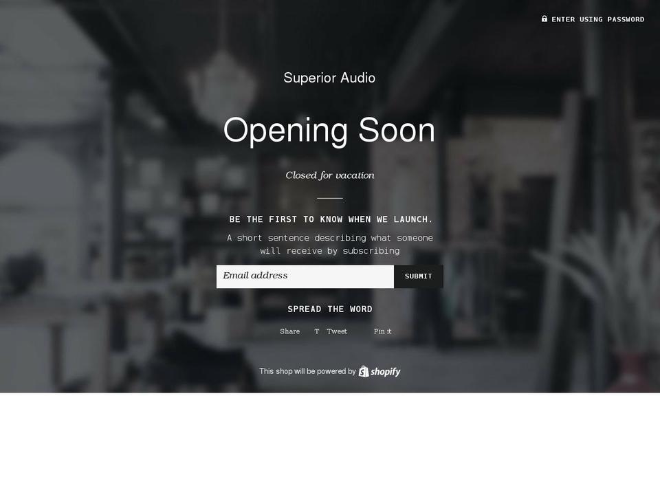 superioraudio.net shopify website screenshot