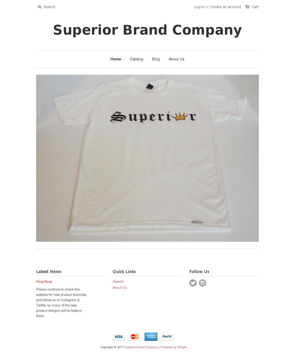 superiorbrandcompany.com shopify website screenshot