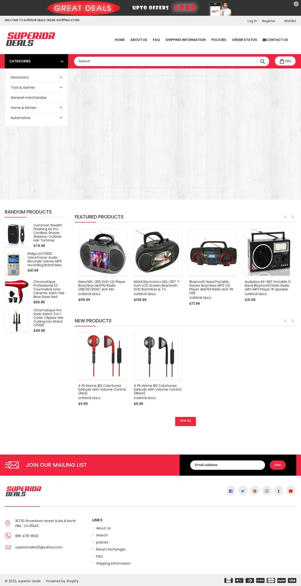 Shoptown installer Shopify theme site example superiordeals.net