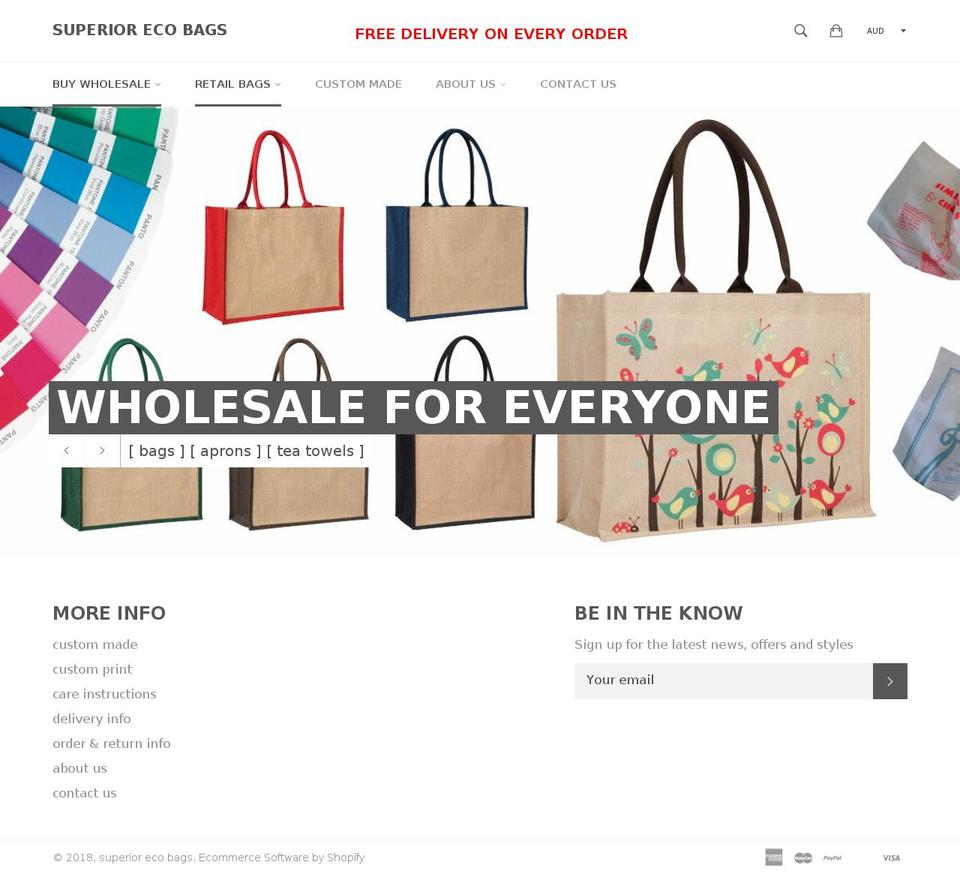 superiorecobags.com — Shopify storefront screenshot