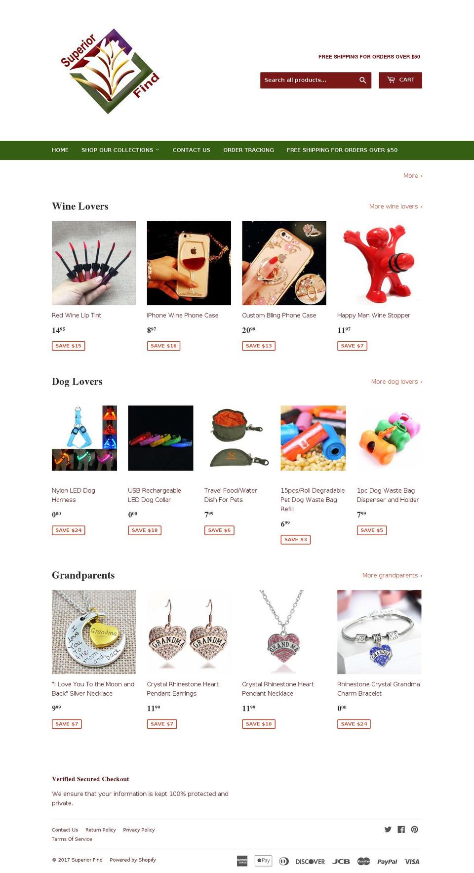 superiorfind.com shopify website screenshot