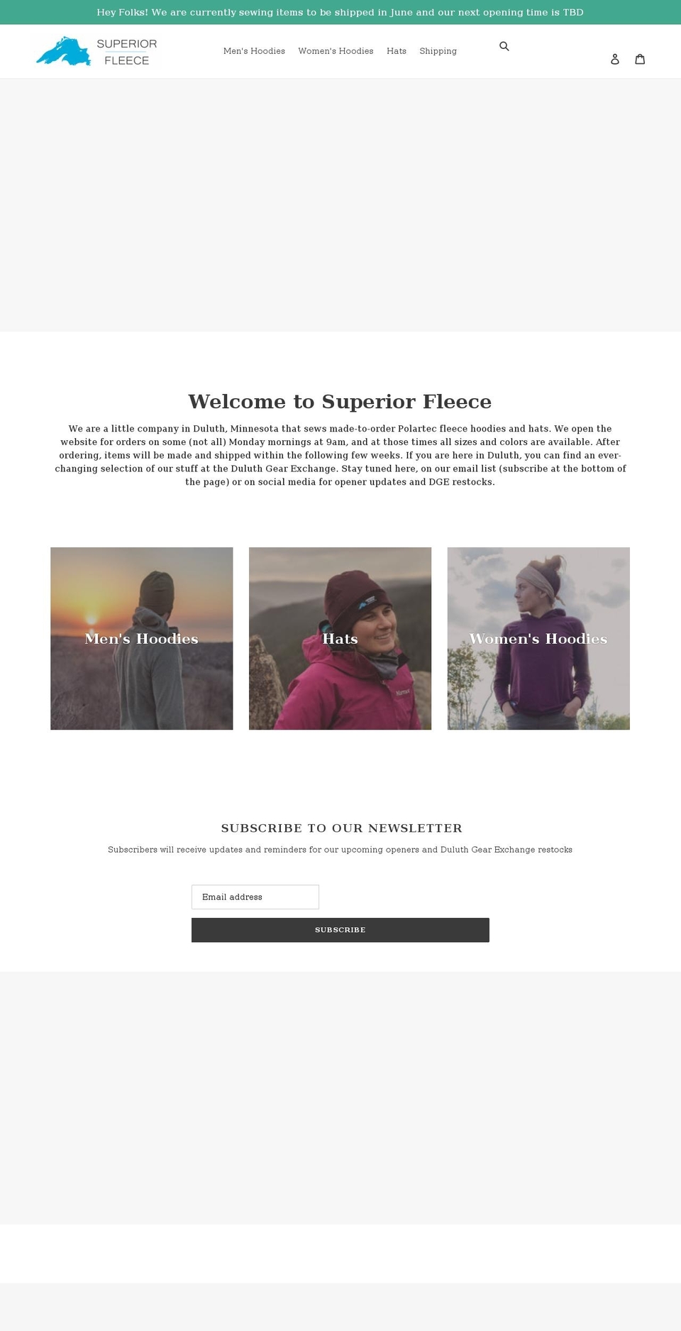 superiorfleece.com shopify website screenshot