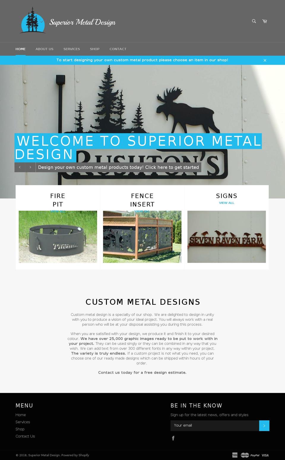 superiormetaldesign.com — Shopify storefront screenshot