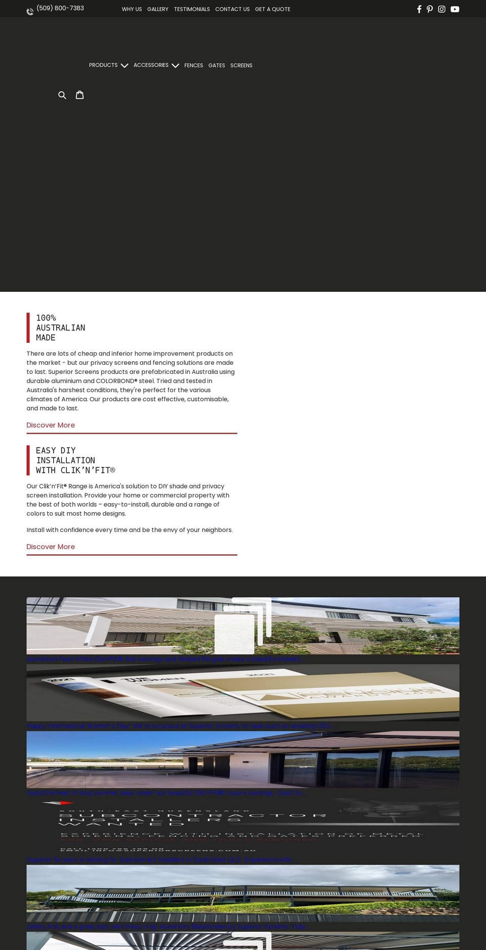 superiorscreens-usa.com shopify website screenshot