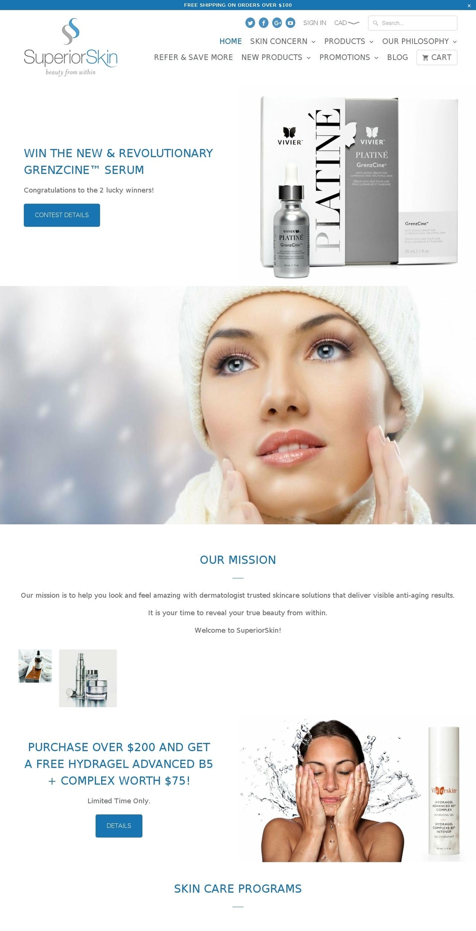 superiorskin.com shopify website screenshot