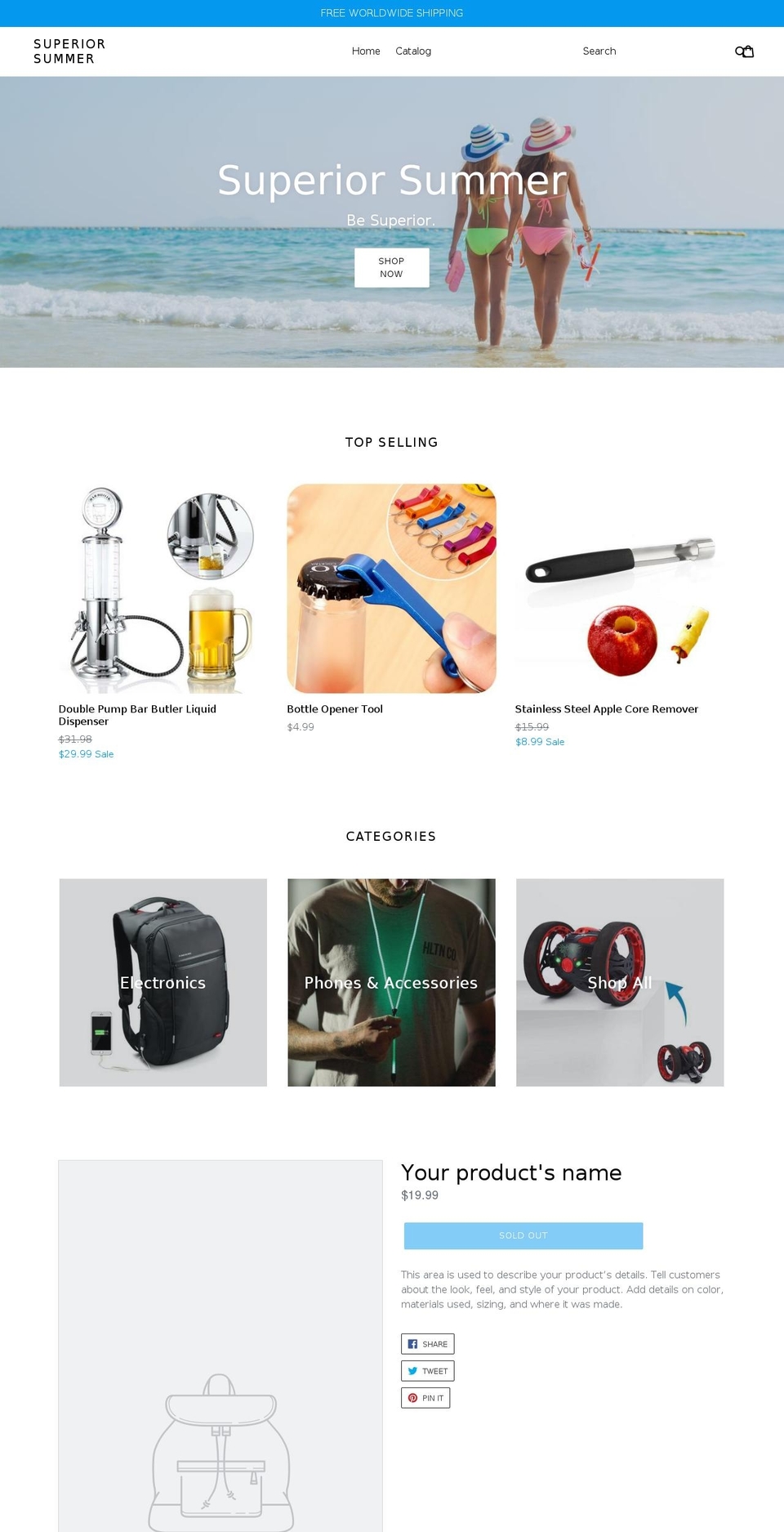 superiorsummer.com — Shopify storefront screenshot