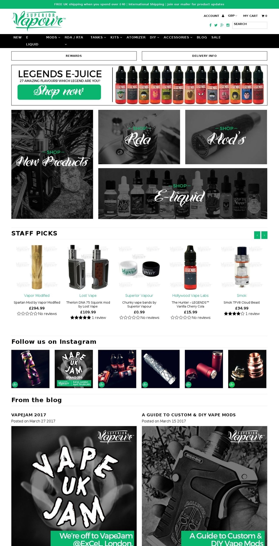 Providence Shopify theme site example superiorvapour.com