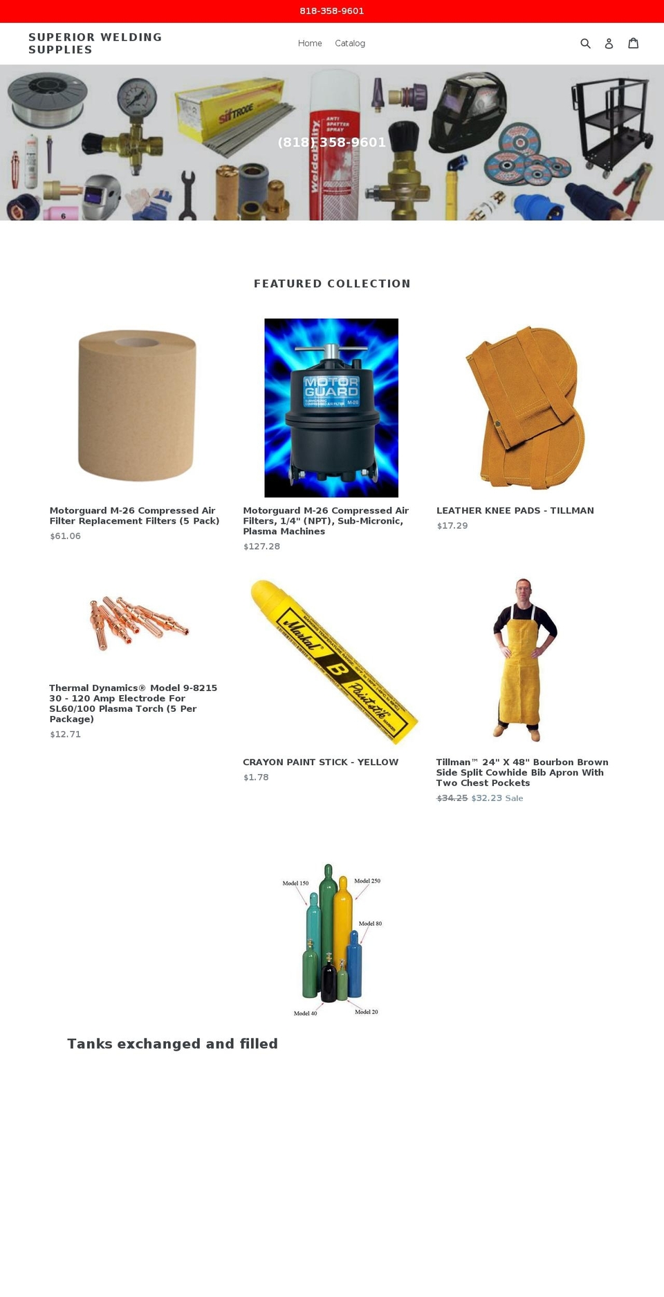 superiorweldingsupplies.com — Shopify storefront screenshot