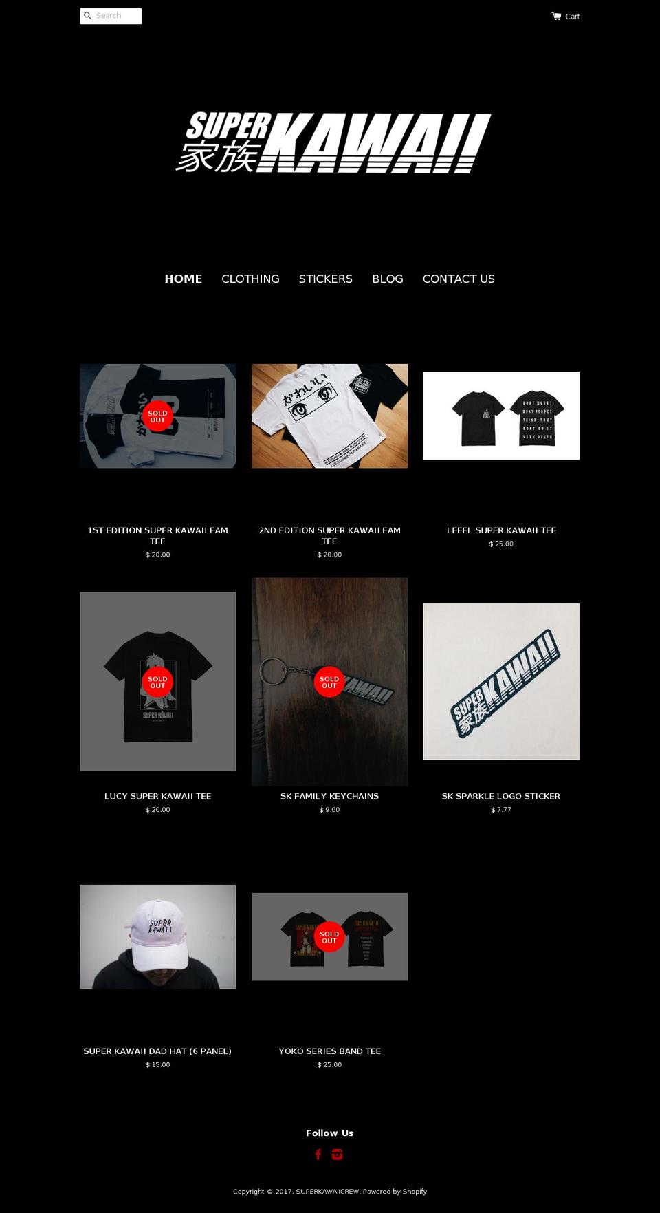 superkawaiicrew.com shopify website screenshot