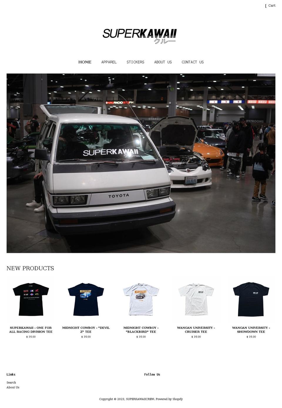 superkawaiicrew.myshopify.com shopify website screenshot