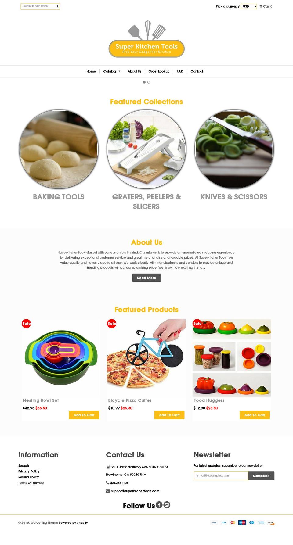 Homey Shopify theme site example superkitchentools.com