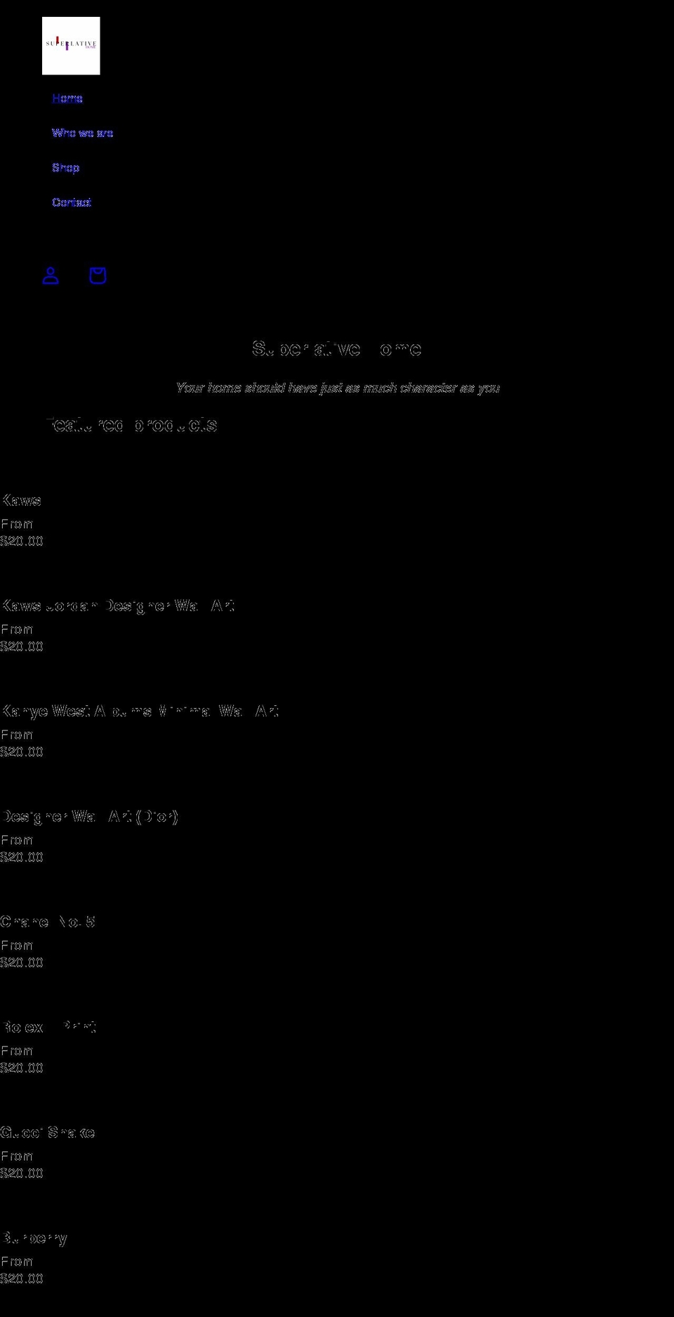 superlativeclt.com — Shopify storefront screenshot