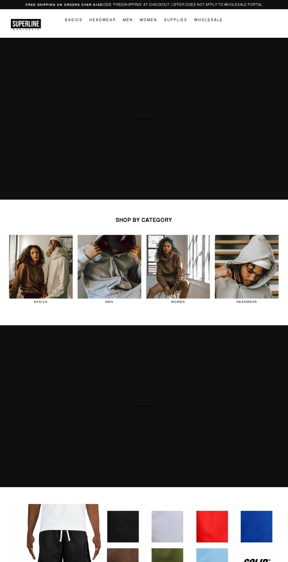 superlinewholesale.com shopify website screenshot
