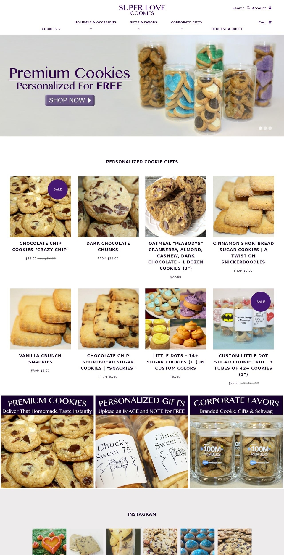 superlovecookies.com shopify website screenshot