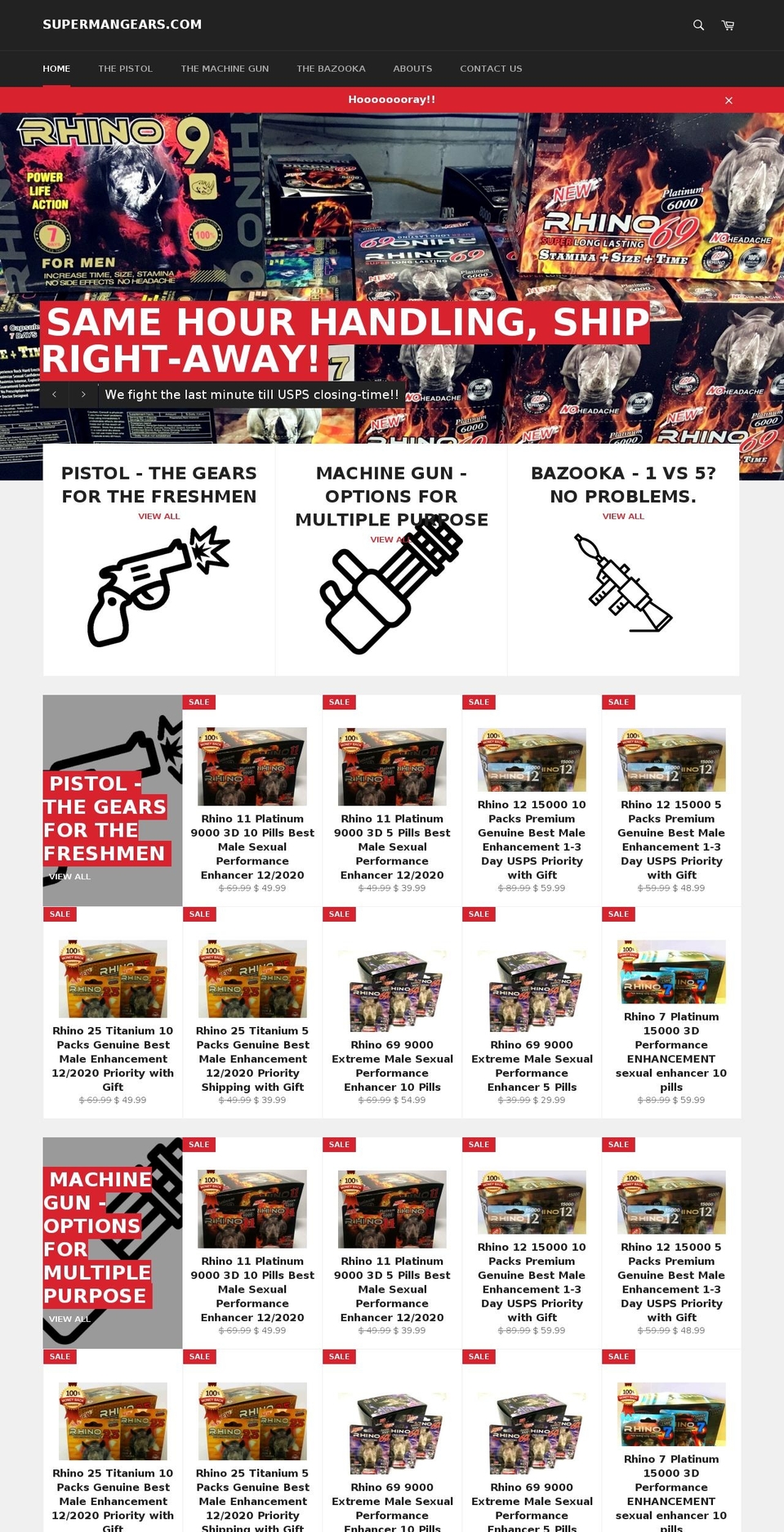 supermangears.com — Shopify storefront screenshot