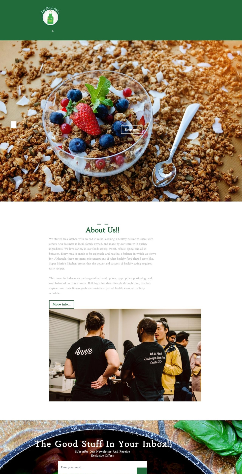 supermarioskitchen.com — Shopify storefront screenshot