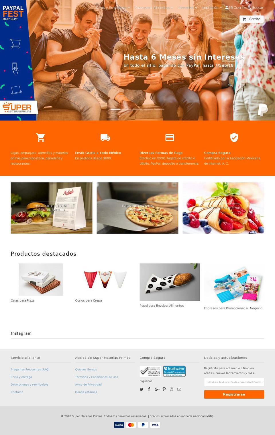 supermateriasprimas.net shopify website screenshot