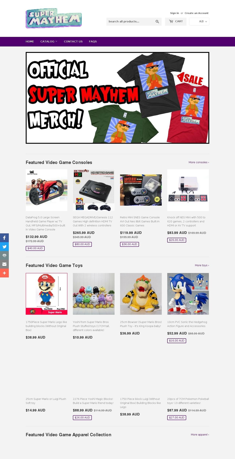 supermayhem.com — Shopify storefront screenshot