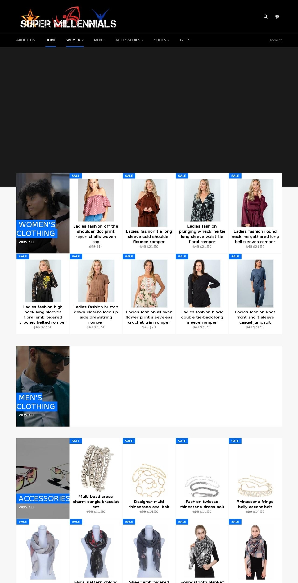 supermillennials.com shopify website screenshot