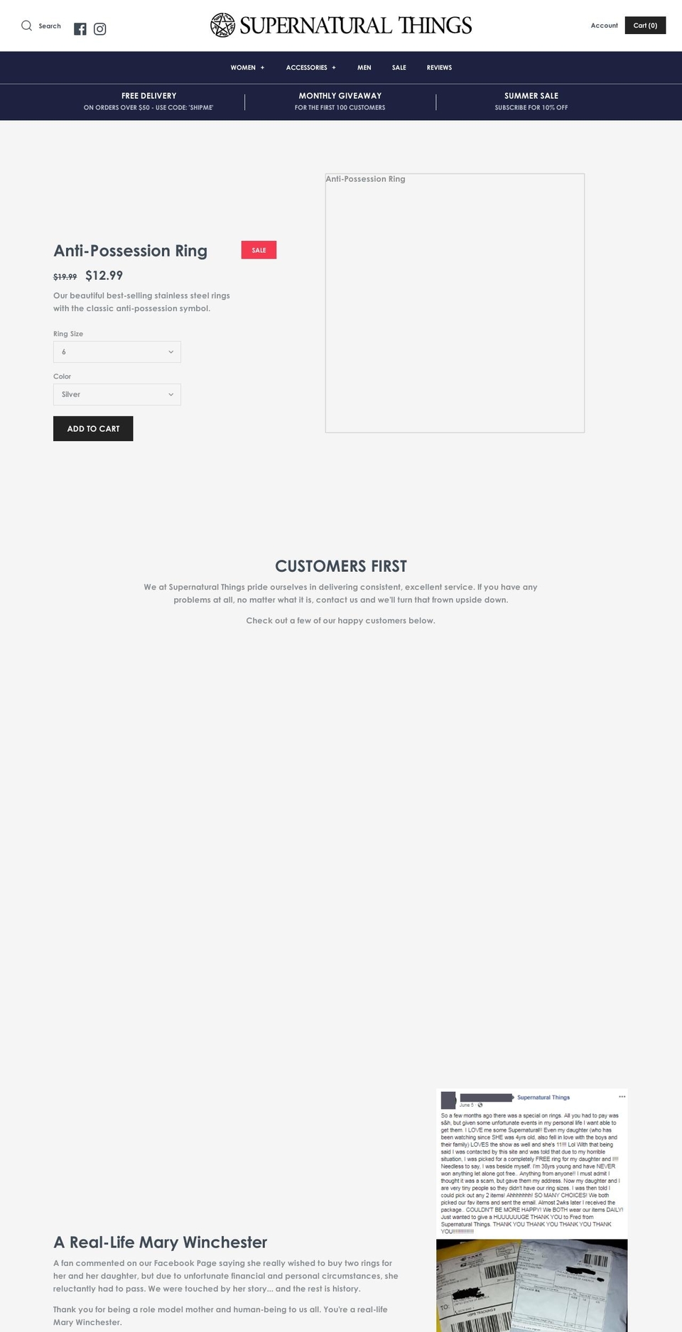 supernatural-things.com shopify website screenshot
