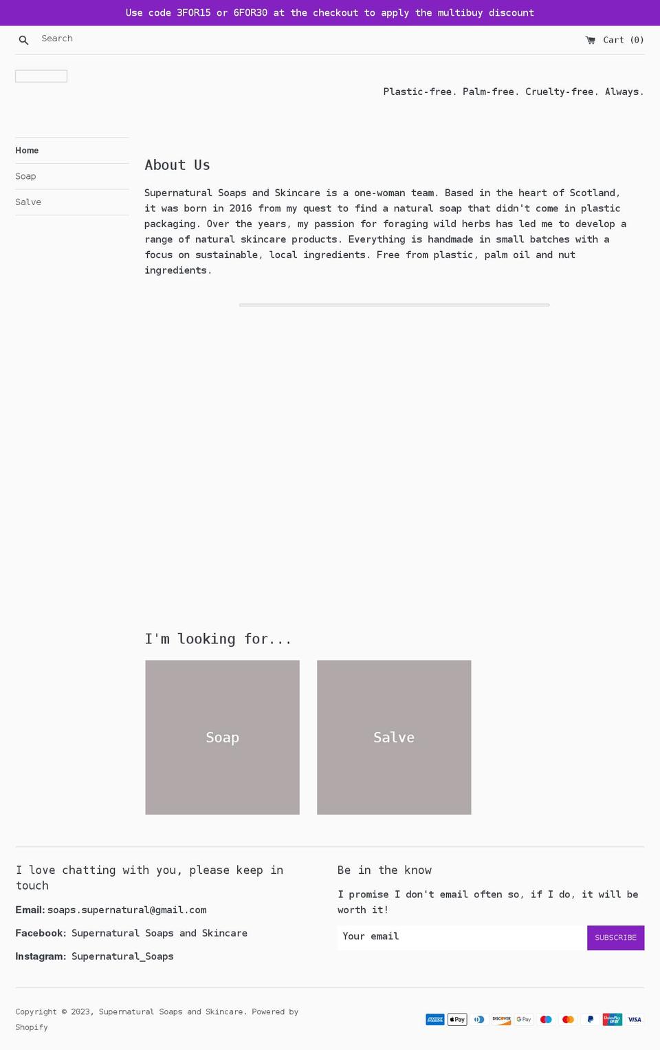 supernaturalsoaps.com shopify website screenshot