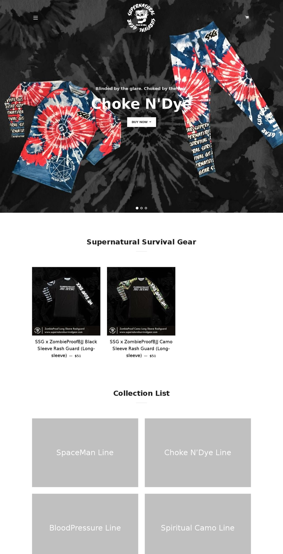 supernaturalsurvivalgear.com shopify website screenshot