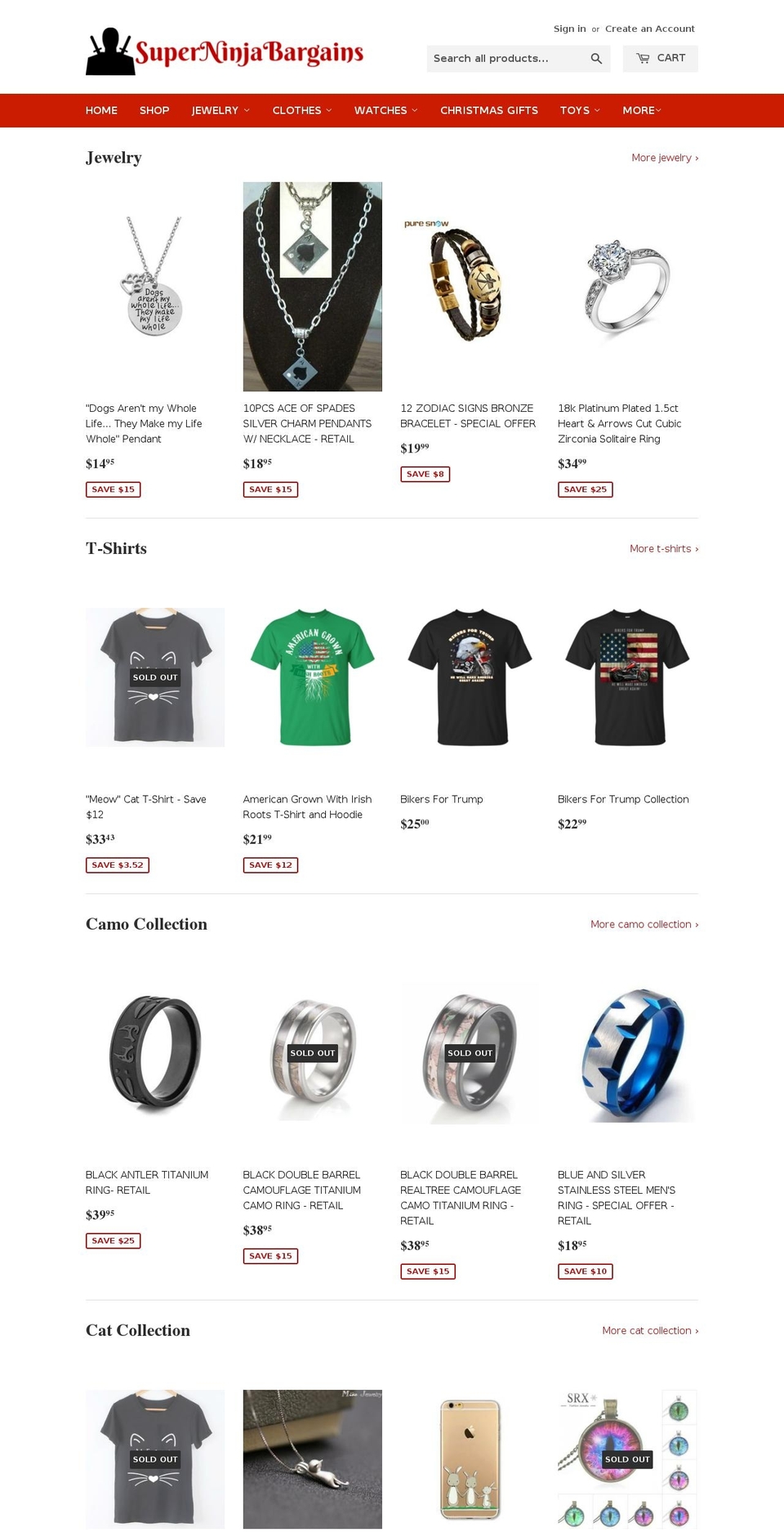 superninjabargains.com shopify website screenshot