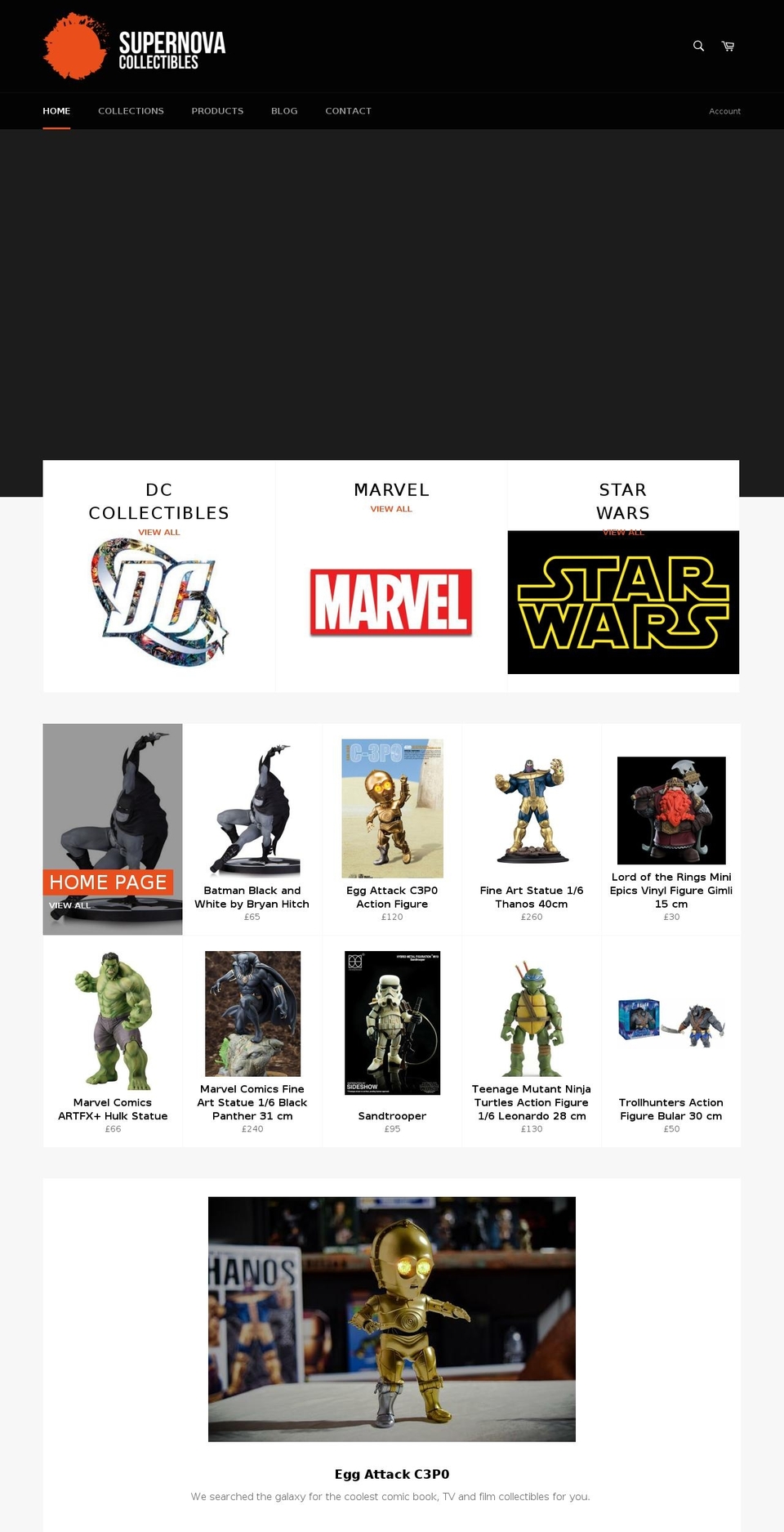 supernova-collectibles.com — Shopify storefront screenshot
