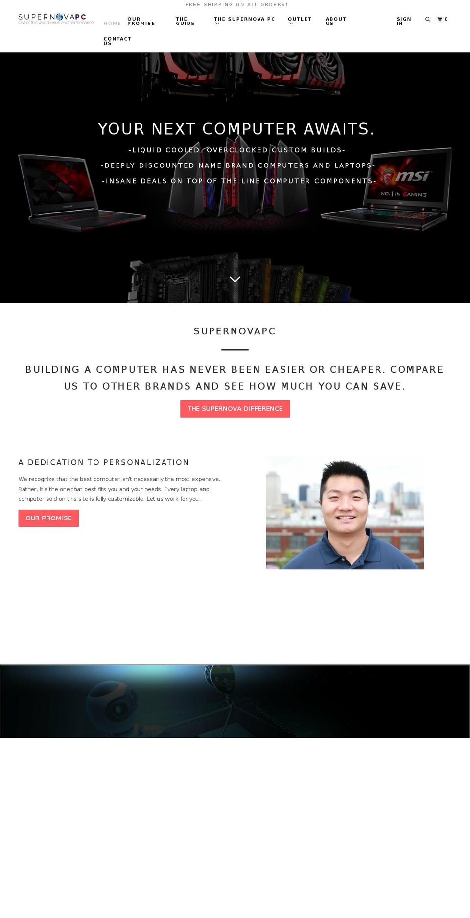 supernovapc.com shopify website screenshot