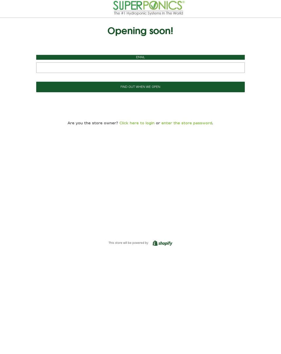 superponics.com — Shopify storefront screenshot